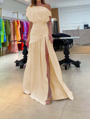 Off Shoulder Slit Maxi Dress