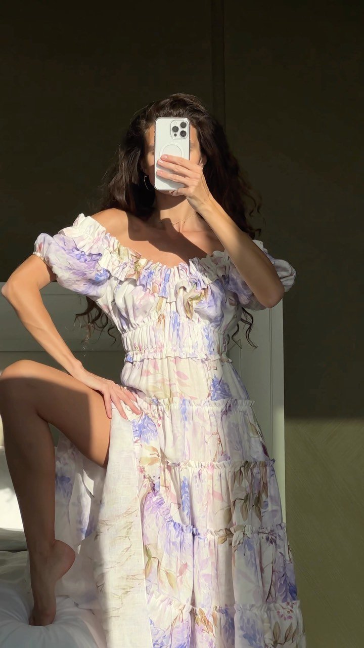 Lavender Off Shoulder Dress