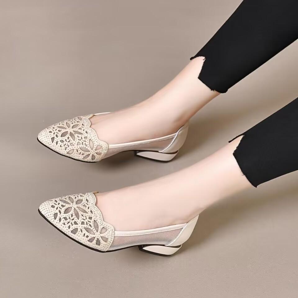 Hollow Mesh Breathable Low Heels