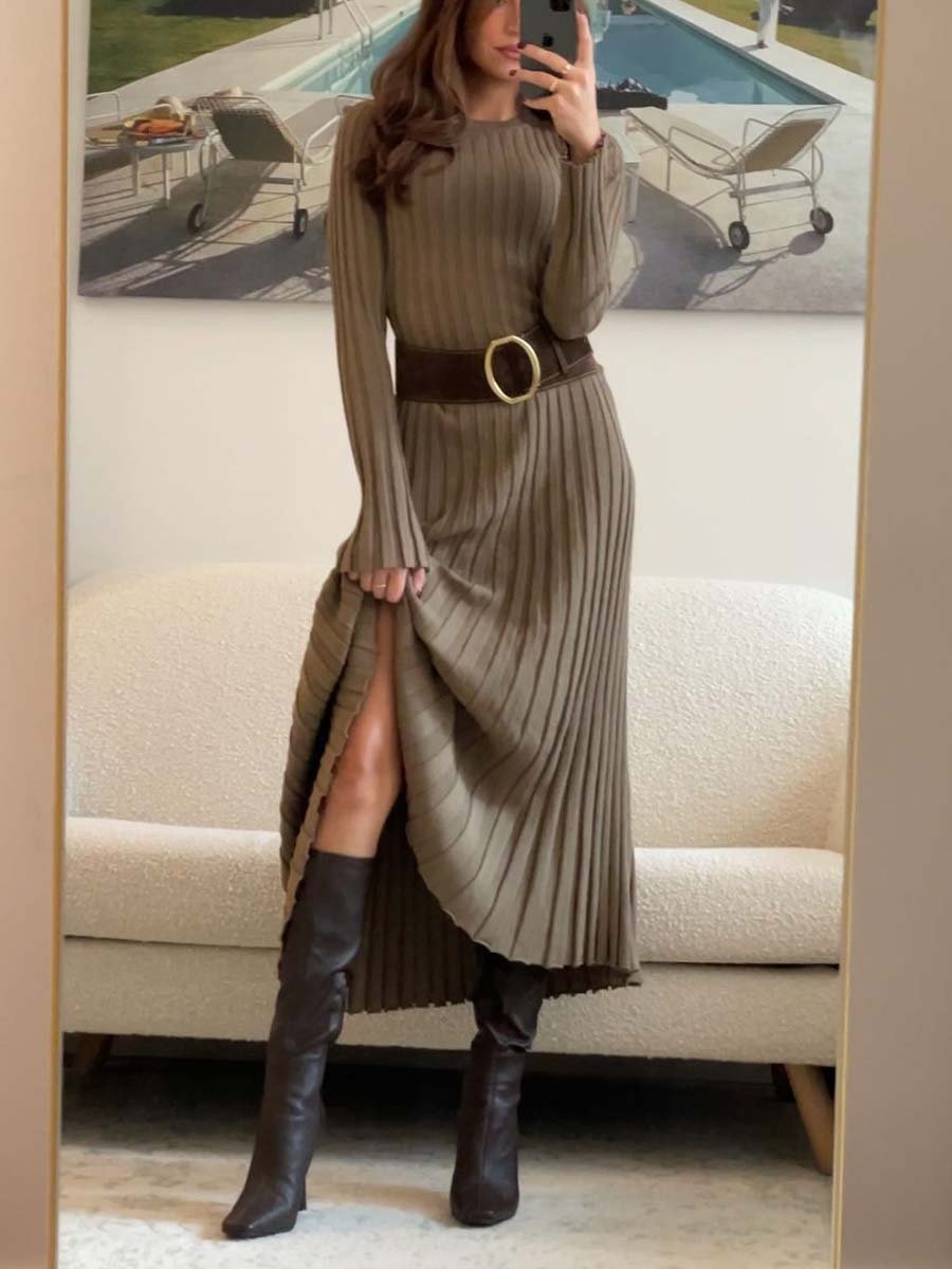 LONG SLEEVE MIDI DRESS