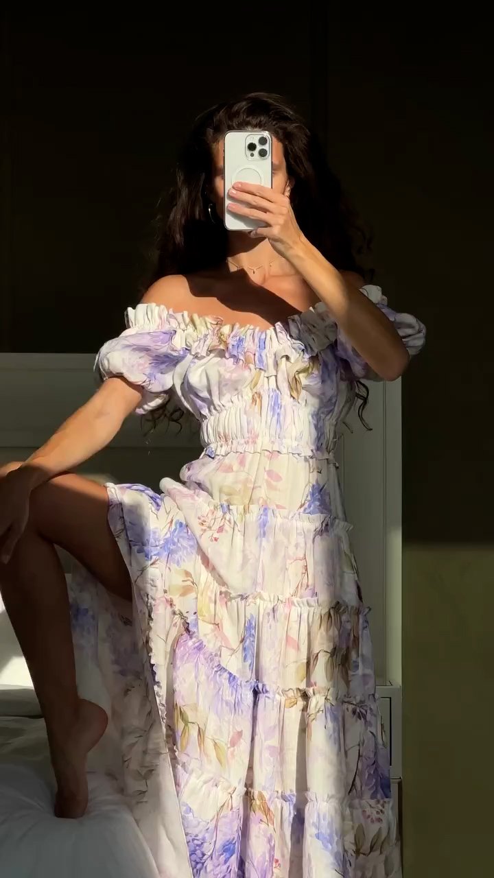 Lavender Off Shoulder Dress