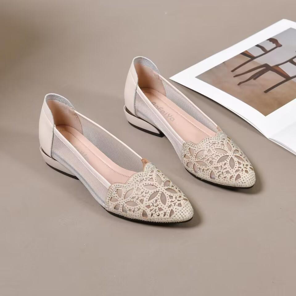 Hollow Mesh Breathable Low Heels