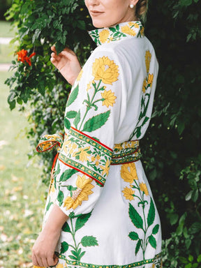 Sunshine Yellow Green Midi Dress