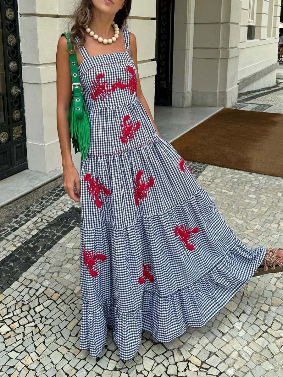 Lobster Embroidered Dress