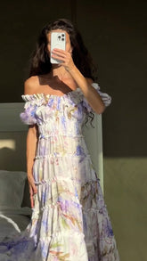 Lavender Off Shoulder Dress