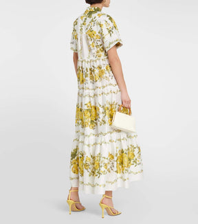 Tiered Printed Cotton Maxi Dress