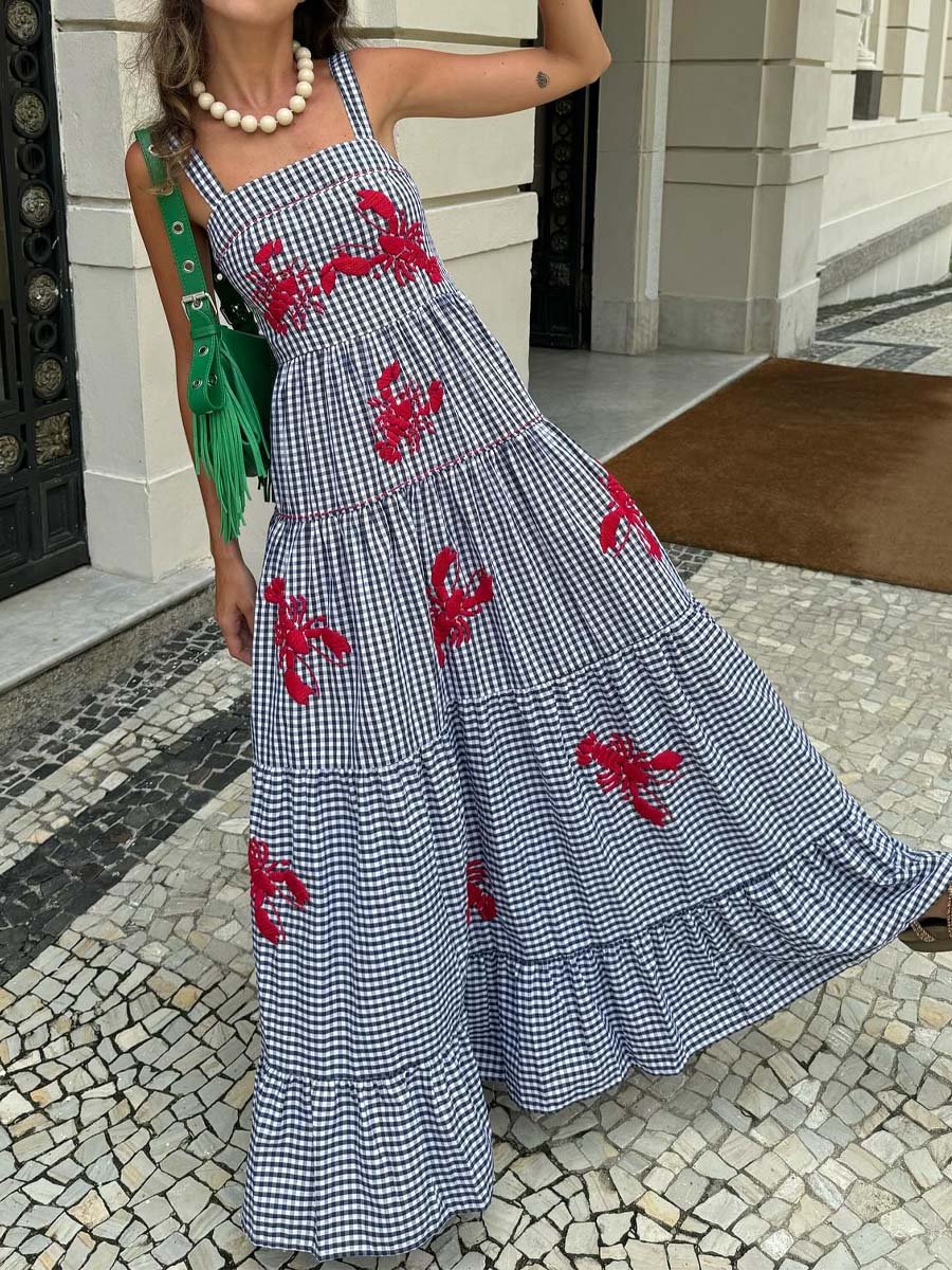 Lobster Embroidered Dress