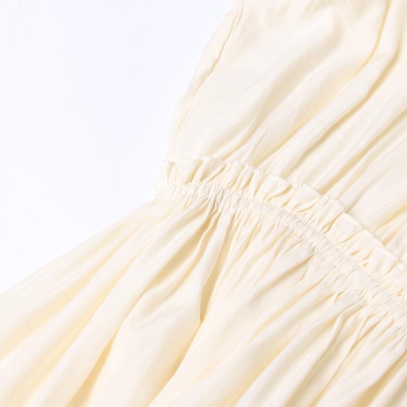 Cape-effect Tie-detailed Ruffled Crepe Dress