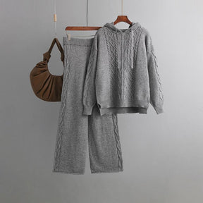 Loose Hooded Sweater Set