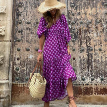 Printed Puff Sleeve Dress