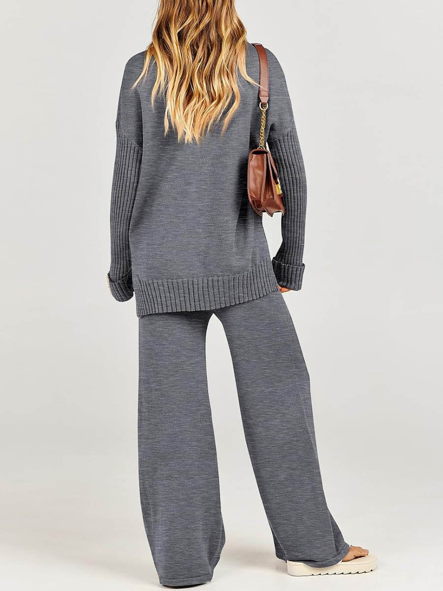 High Neck Knitted Suit