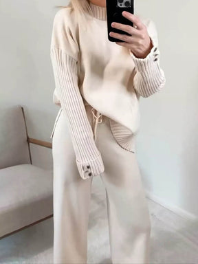 High Neck Knitted Suit