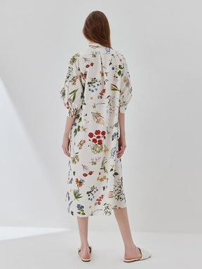 Floral Print Puff Sleeve Dress