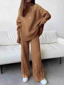 Hot Drilling Fashion Knitted Suit