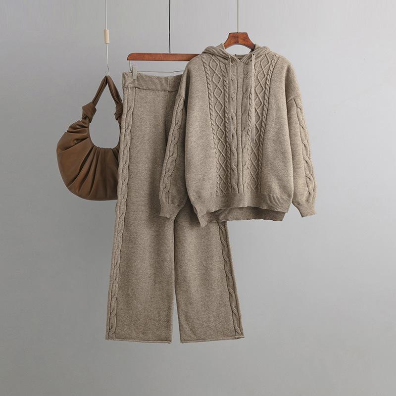 Loose Hooded Sweater Set