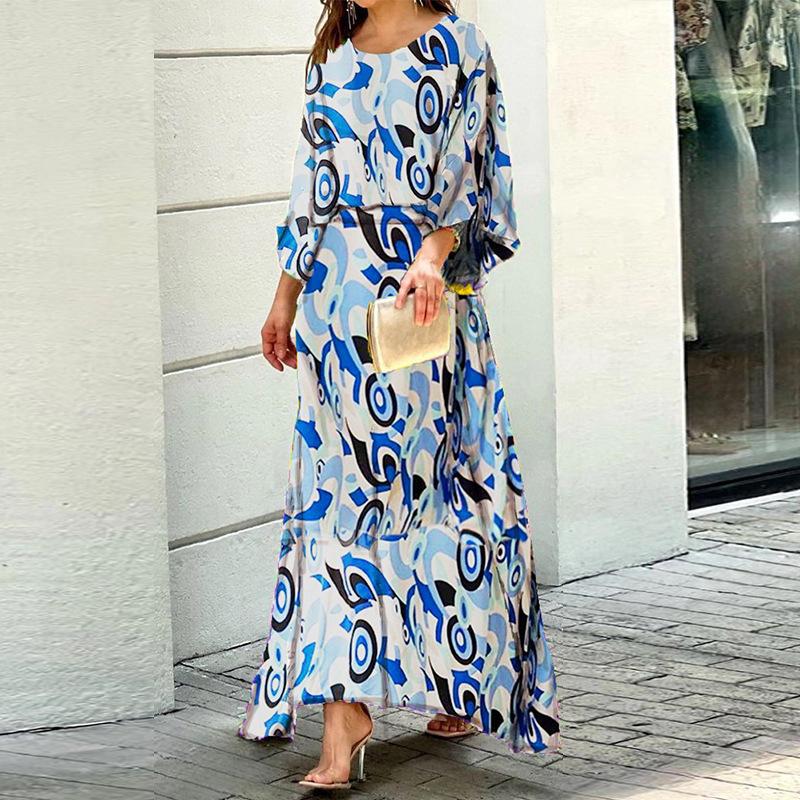 Swirl Slit Sleeve Maxi Dress Set