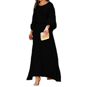 Swirl Slit Sleeve Maxi Dress Set