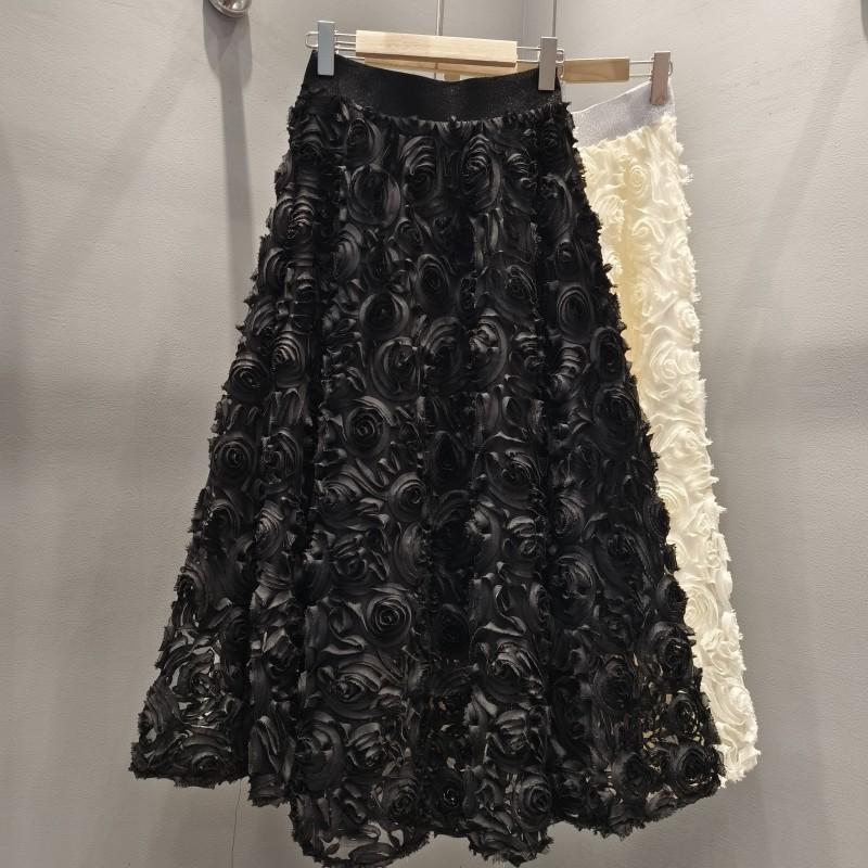 Three-Dimensional Flower High Waist Skirt