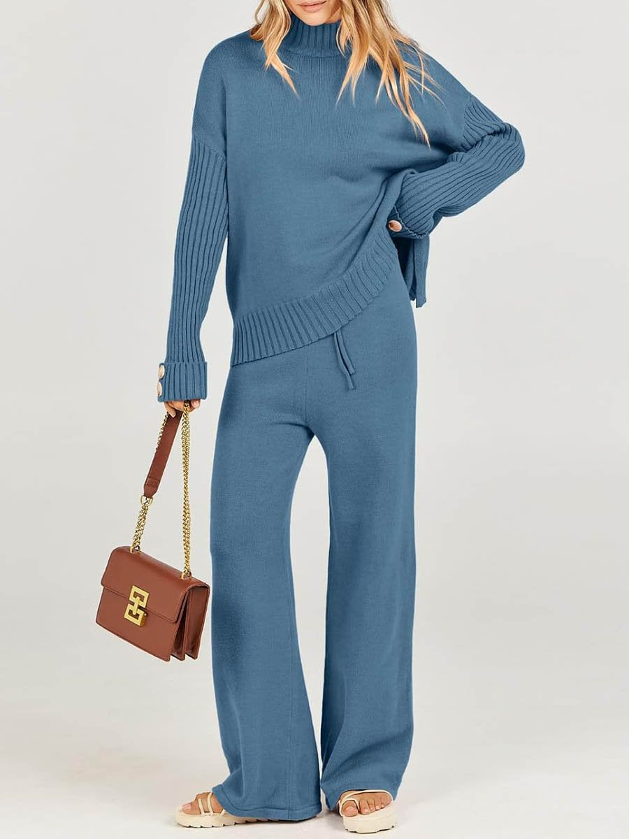 High Neck Knitted Suit