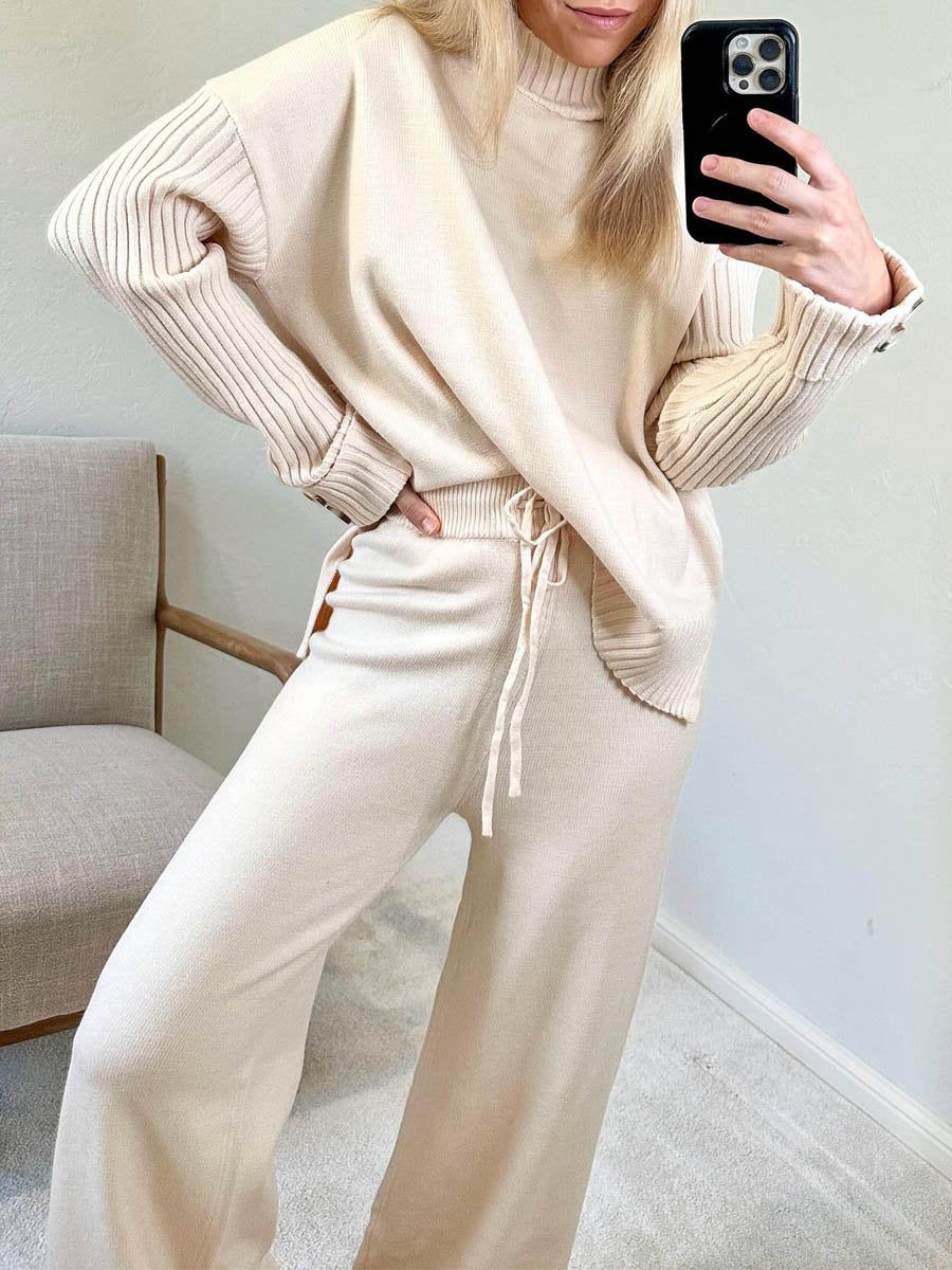 High Neck Knitted Suit