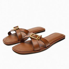 Cross Strap Flat Sandals