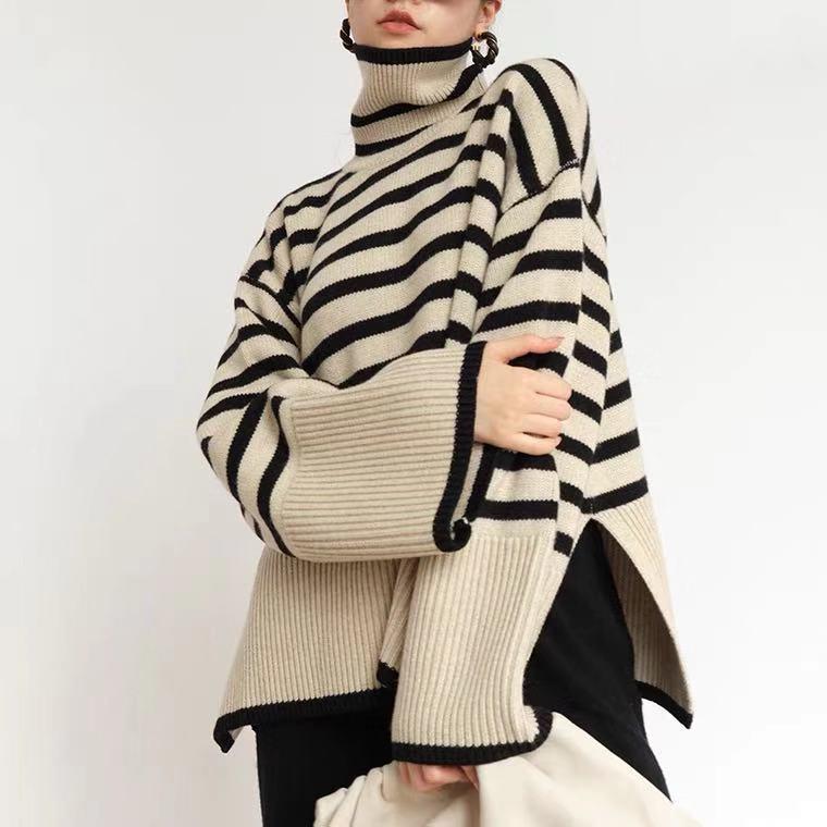 Striped Turtleneck Sweater