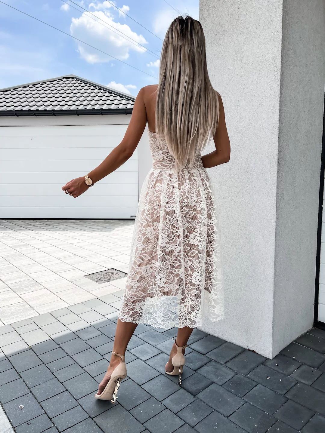 Strapless Lace Dress