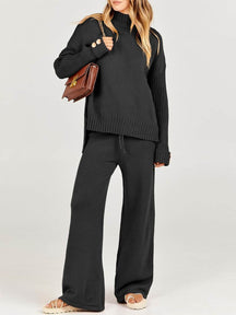 High Neck Knitted Suit