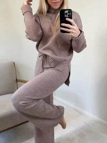 High Neck Knitted Suit