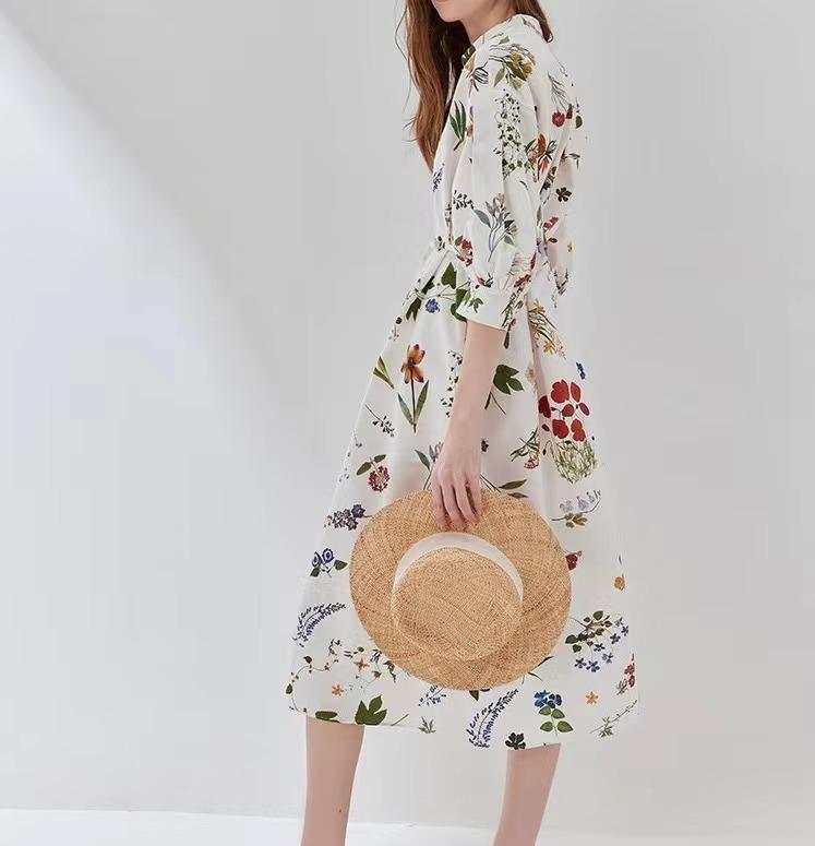 Floral Print Puff Sleeve Dress