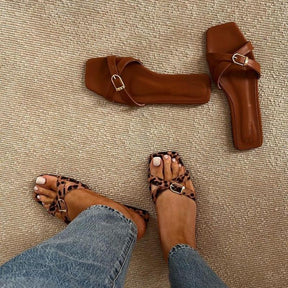 Cross Strap Flat Sandals