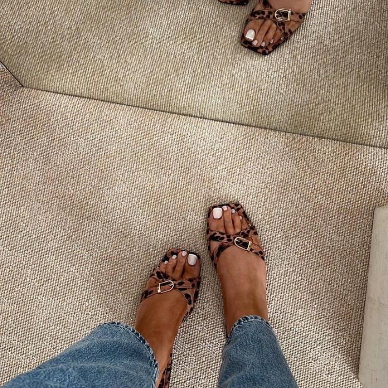 Cross Strap Flat Sandals