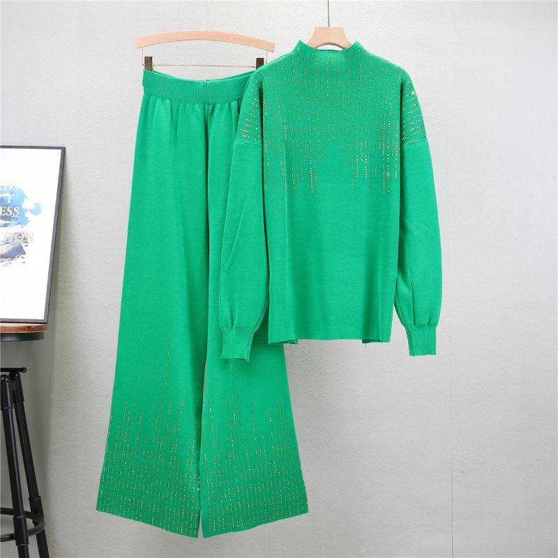 Hot Drilling Fashion Knitted Suit