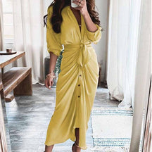 Pleated Irregular Tie Dress