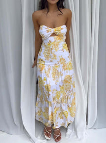 Strapless Paneled Dress