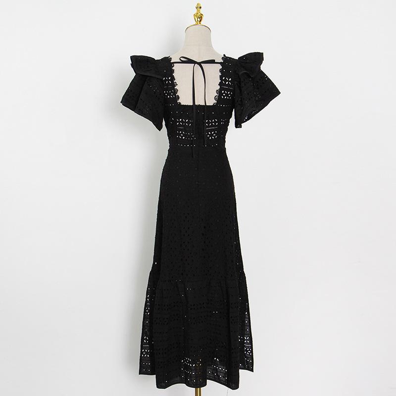 Cutout Lace Square Neck Dress