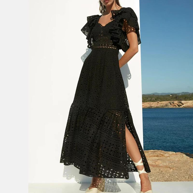 Cutout Lace Square Neck Dress